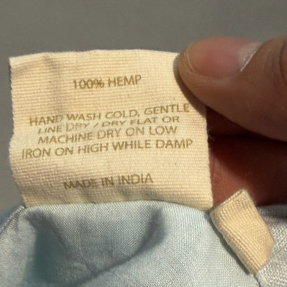 Reistor 100% Hemp Light Blue Lagenlook Cottage Prairie Shirt Dress XL/2XL-6890 - Picture 6 of 9